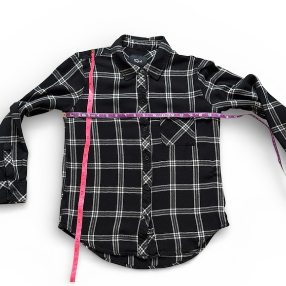 Rails Hunter Flannel Ash Cream Grey Button Down - Picture 7 of 8